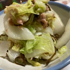 白菜とツナの塩昆布和え